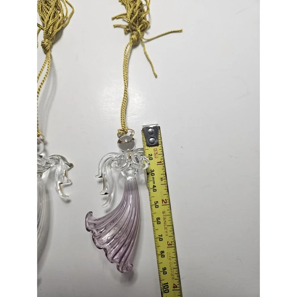 Lenox Blown Glass Angel Ornaments Assorted Colors Set of 6 Praying Crystal 3